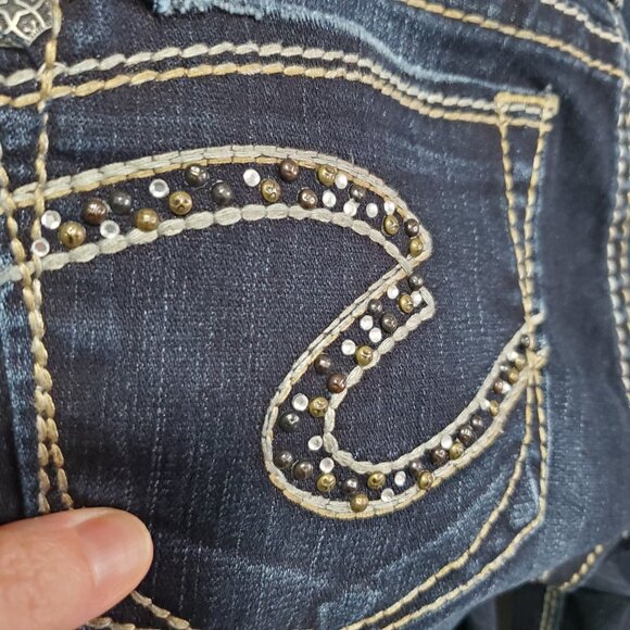 SILVER JEANS Lola Bootcut Jeans Stretch Mid-Rise Selvedge Blue Women's 28 X 32" - Picture 8 of 16